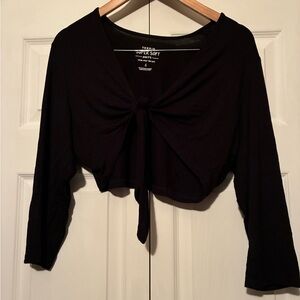 Torrid Black Tie-Front Women Shrug